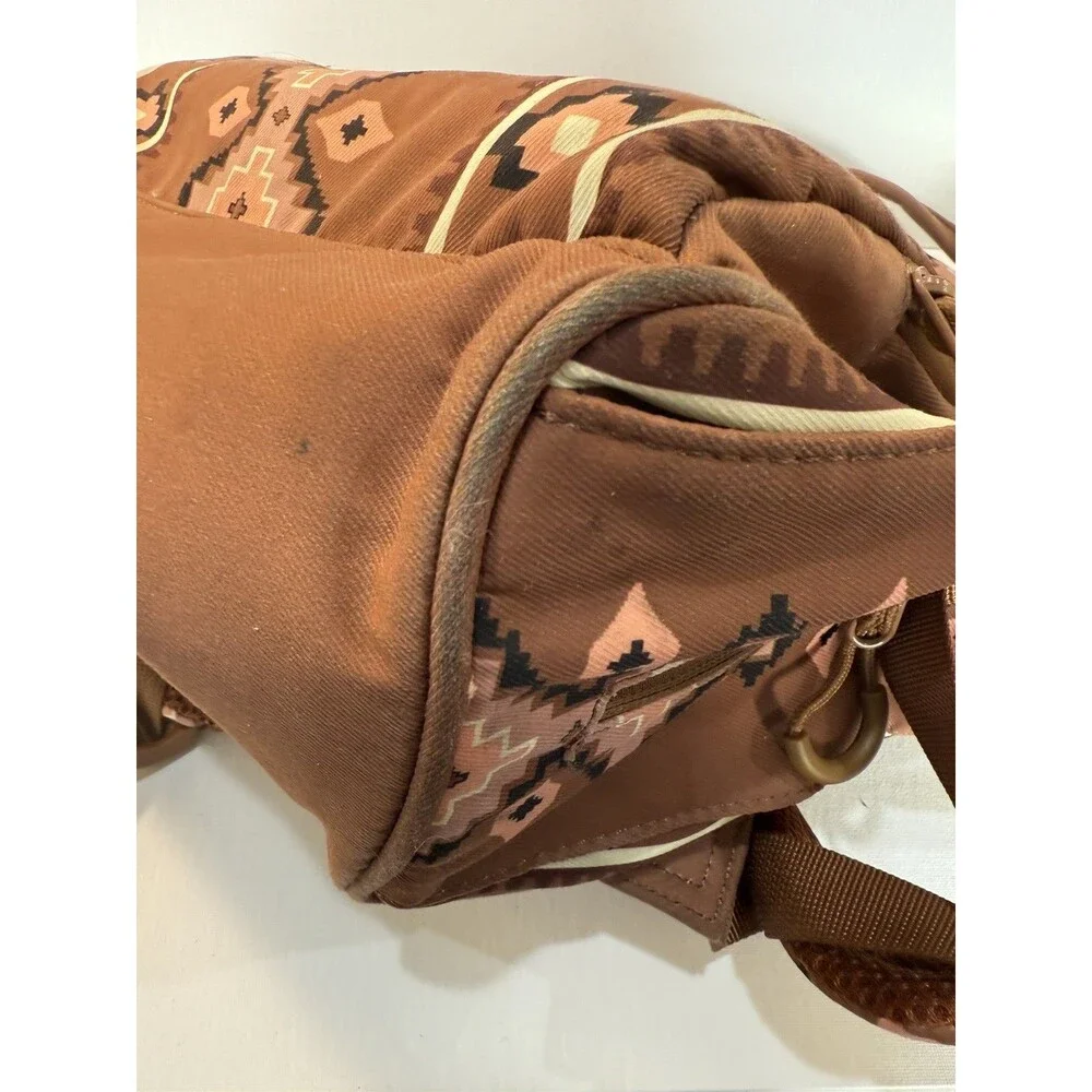 Wrangler Diaper Bag Backpack Aztec Brown Montana Western Southwest Compartments